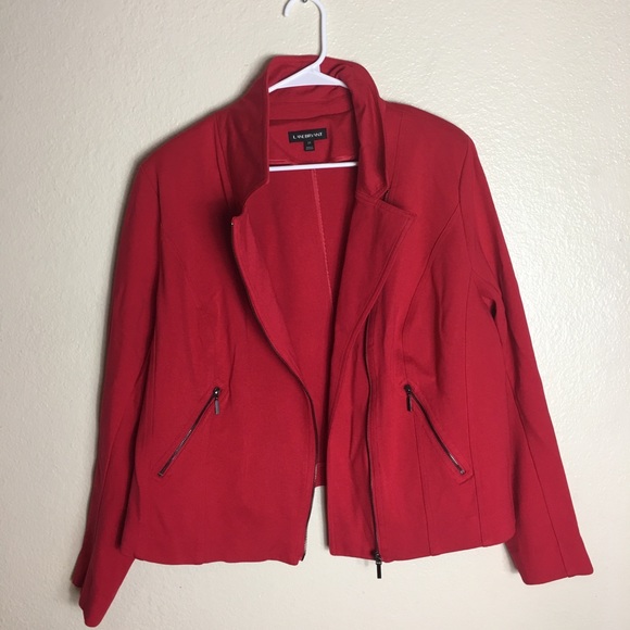 Lane Bryant Jackets & Blazers - Lane Bryant Ponte Moto Red Jacket